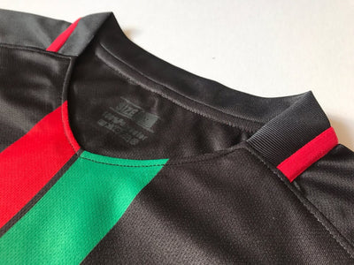 Maillot de football Palestine noir à rayures centrales (rouge/vert)