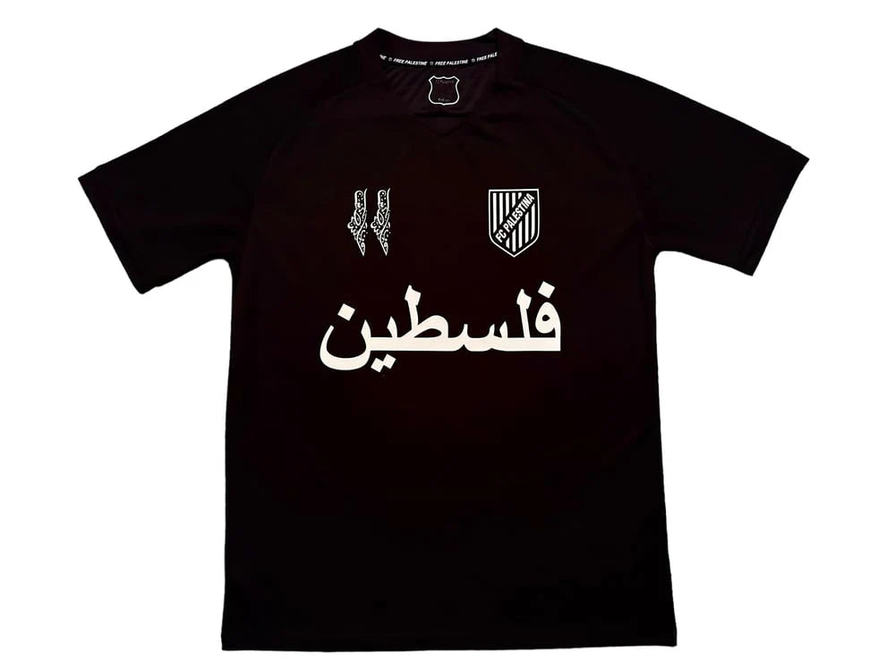 Camiseta de fútbol Palestina Edición Negra (árabe)